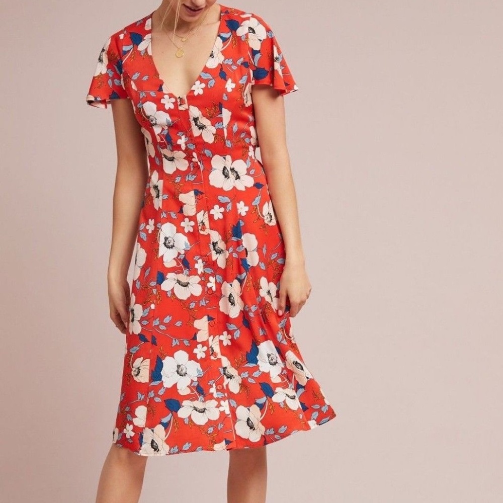 Regents Floral Midi Dress by London Rose Sz L